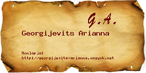 Georgijevits Arianna névjegykártya